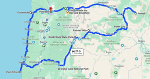 Map for visiting Oregon's 7 Wonders